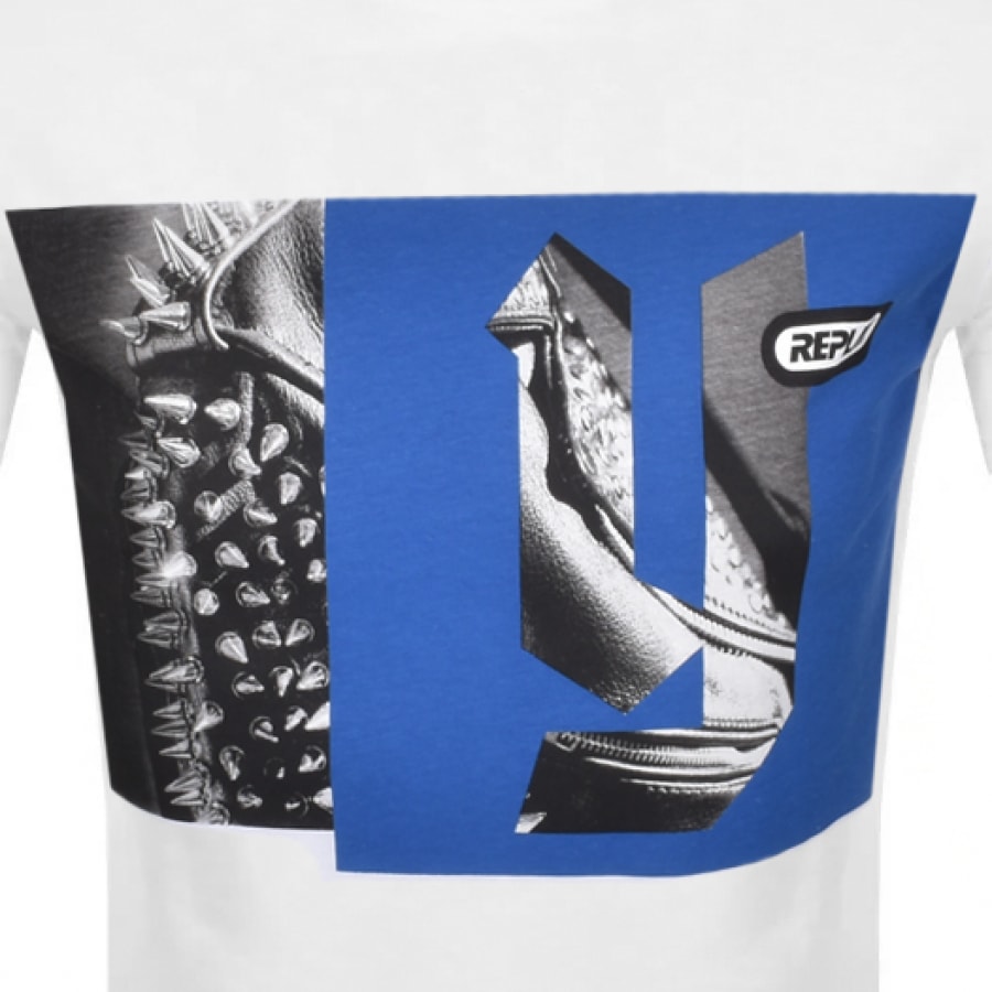 Alternative Image for ProductReplay Crew Neck Logo T Shirt White3